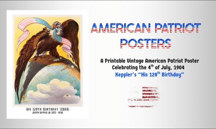 Vintage Patriotic Wall Art Poster “His 128th Birthday (1904)” Celebrating the Fourth of July