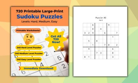720 Printable Large-Print Sudoku Puzzles, Download