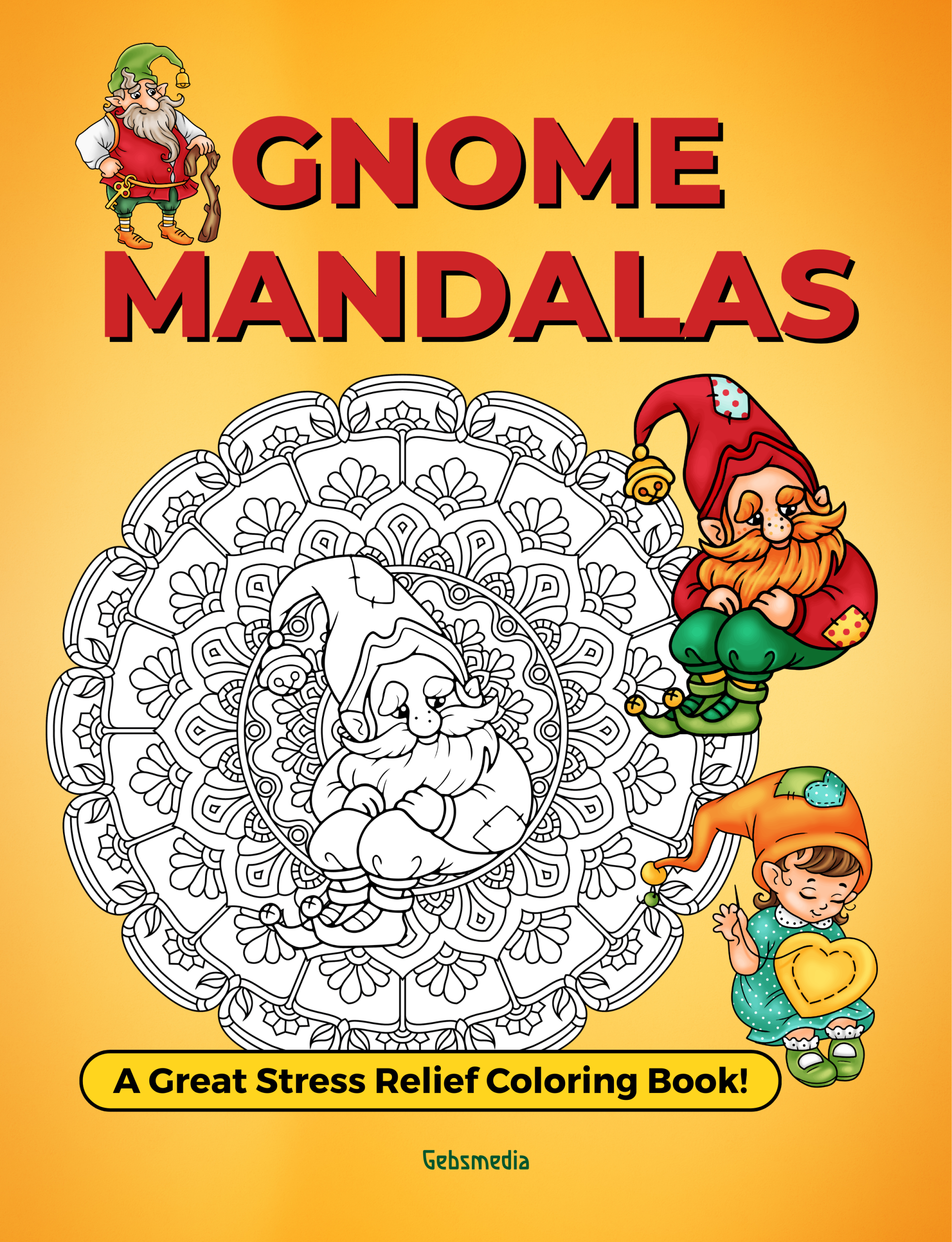 gnome mandalas coloring book