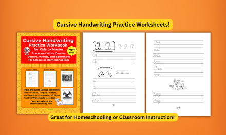 Cursive Handwriting Practice Workbook for Kids to Master – Trace and Write Cursive Letters, Words, and Sentences for School or Homeschooling