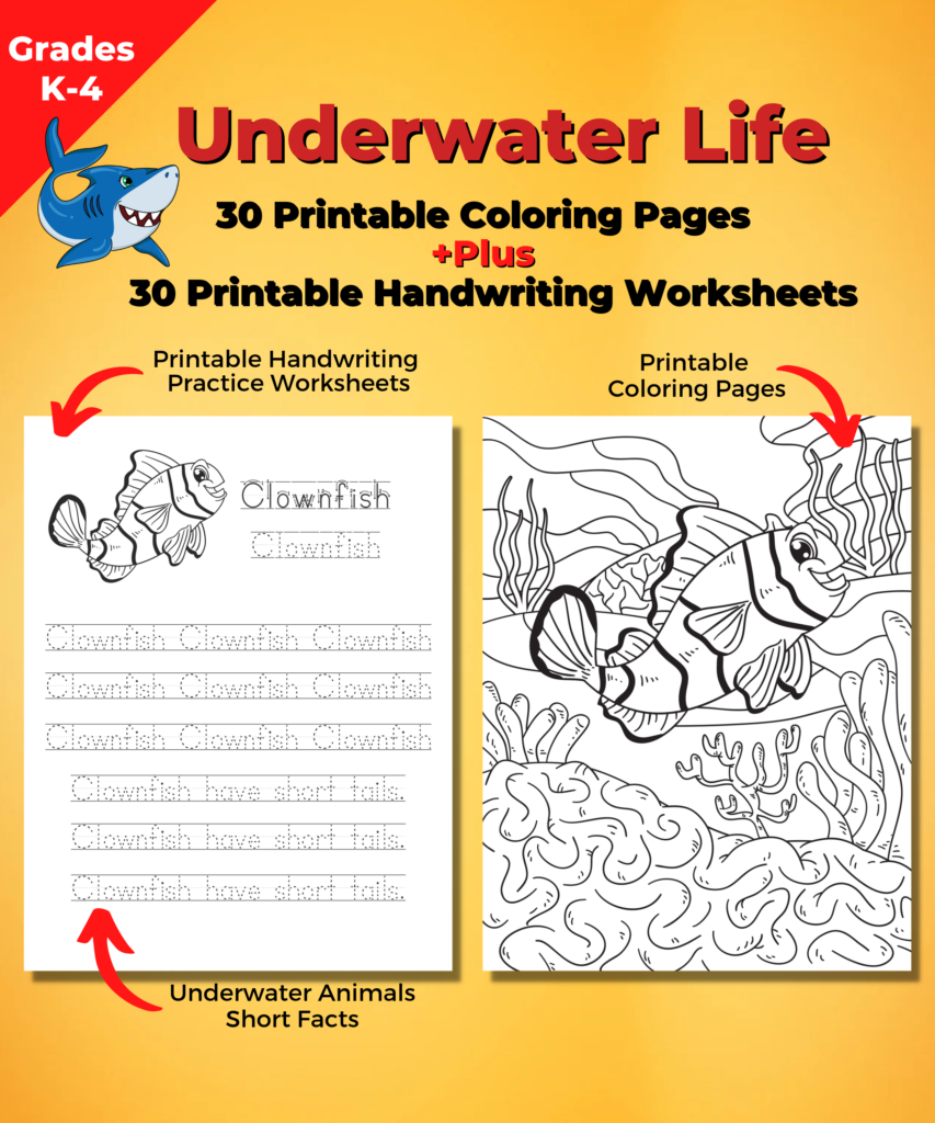 handwriting practice, children's coloring book